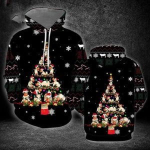 OragonTee Cow Tree Christmas 3D Hoodie