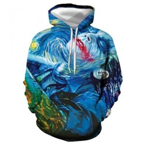 Parody The Joker Vincent Van Gogh Art The Starry Night 3d Hoodie