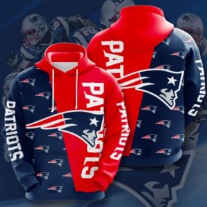 Patriots Blue And Red Hoodie 3D