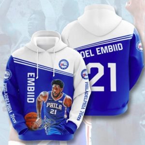 Philadelphia 76ers Embiid 21 Hoodie 3D