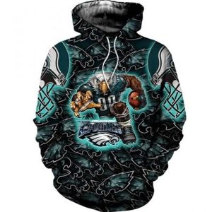 Philadelphia Eagles Nfl Big Mascot All Over Printed 3d Hoodie