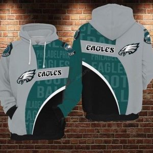 Philadelphia Eagles Nfl Football Gray 3d Hoodie