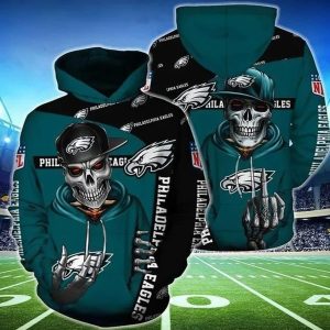 Philadelphia Eagles Nfl Skeleton Unisex Nfl Gift For Fan 3d Hoodie