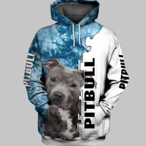 Pitbull Blue High Quality 3D Printed Sublimation Hoodie