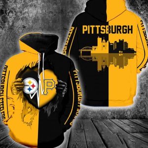 Pittsburgh Steelers And Pittsburgh Pirates All Over Print Hoodie 3D