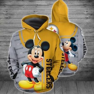 Pittsburgh Steelers Nfl Mickey Mouse Disney Men And Women 3d Full Printing Hoodie Zip Hoodie