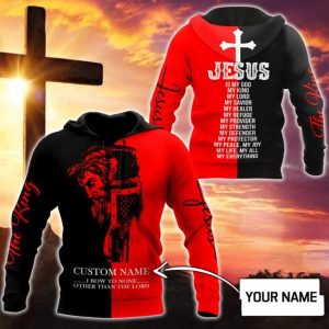 Premium Christian Jesus Bow To None Hoodi 3D