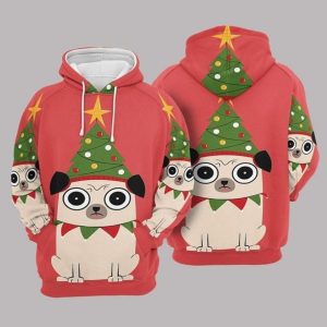 Pug Red Cute 3D Printed Sublimation Hoodie