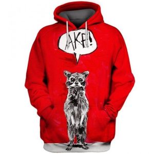 Ratel Red Cute 3D Printed Sublimation Hoodie