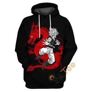 Red And Black Dragon Ball Amazon Hoodie 3D