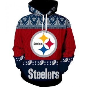 Red Team Pittsburgh Steelers Football 3d Hoodie