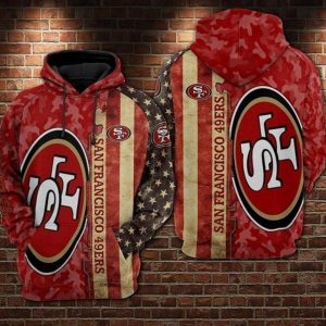 San Francisco 49ers American Flag 3D Hoodie