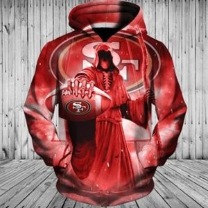 San Francisco 49ers Hoodies 3D Death Skull Hoodies