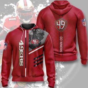 San Francisco 49ers Zip-Up Hoodie 3D