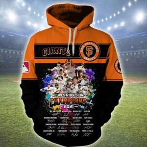 San Francisco Giants NL West Division Champions 2021 3D Hoodie