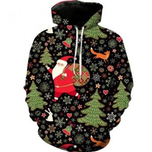 Santa Claus and Tree 3D Hoodie