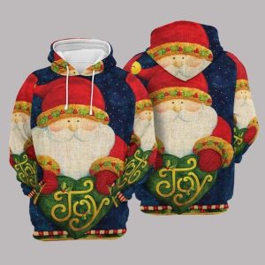 Santa Colorful High Quality 3D Printed Sublimation Hoodie