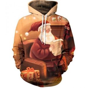 Santa Orange Unique 3D Printed Sublimation Hoodie