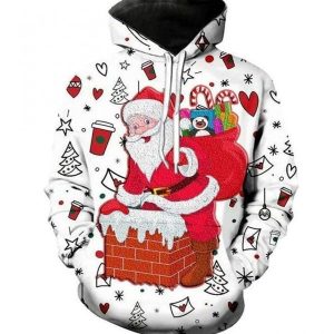 Santa Red And White Nice 3D Printed Sublimation Hoodie