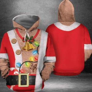Santa Red Cool 3D Printed Sublimation Hoodie