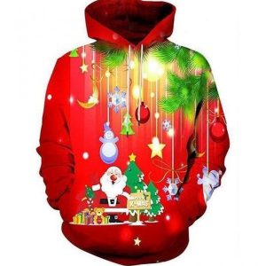 Santa Red Cute Design 3D Printed Sublimation Hoodie Christmas