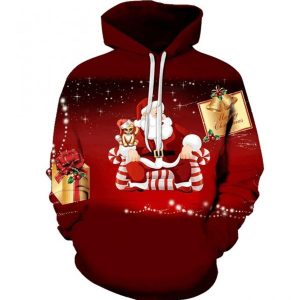 Santa Red Cute Design 3D Printed Sublimation Hoodie
