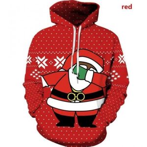 Santa Red Fashion 3D Printed Sublimation Hoodie Christmas