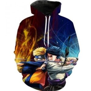 Sasuke VS Naruto Shippuden Anime Hoodie