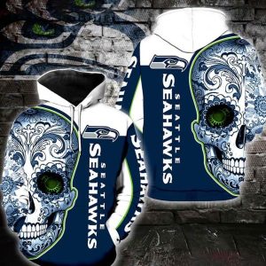Seattle Seahawks Skull New Hoodie 3D