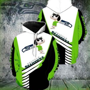 Seattle Seahawks Snoopy Full 3D Hoodie