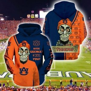 Skull Auburn Tigers Pullover Hoodie 3D