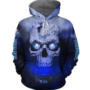 Skull Los Angeles Dodgers 3d Hoodie