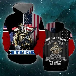 Skull Military I Was Once Willing To Give My Life 3D  Hoodie