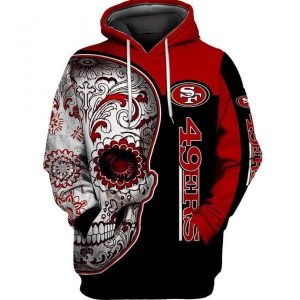 Skull San Francisco 49ers 3D Printed Hooded