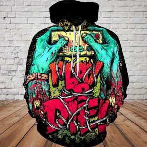 Skull Unique Design Blue 3D Printed Sublimation Hoodie