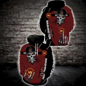 Skull Washington Football Team NFL Gift For Fan 3D Hoodie
