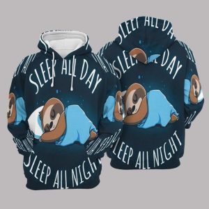 Sloth Blue Unique 3D Printed Sublimation Hoodie