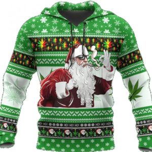 Smoke With Santa in Christmas 3D Hoodie