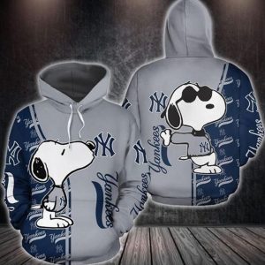 Snoopy New York Yankees 3D All Over Print Hoodie