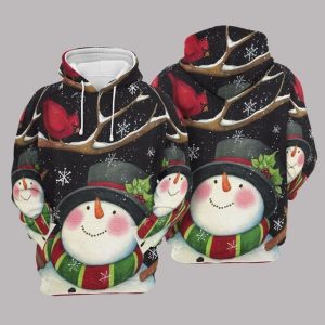 Snowman Black Red Fashion 3D Printed Sublimation Hoodie