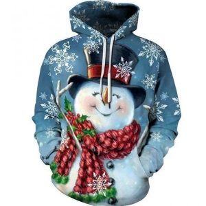Snowman Blue Best 3D Printed Sublimation Hoodie
