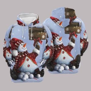 Snowman Blue Fashion 3D Printed Sublimation Hoodie