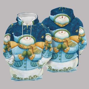 Snowman Blue High Quality 3D Printed Sublimation Hoodie