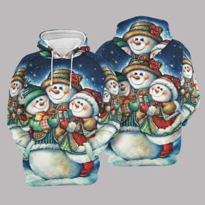 Snowman Blue Popular Printed Sublimation Hoodie 3D