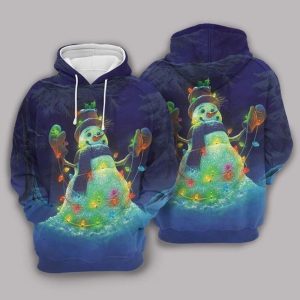Snowman Green Blue Amazing 3D Printed Sublimation Hoodie