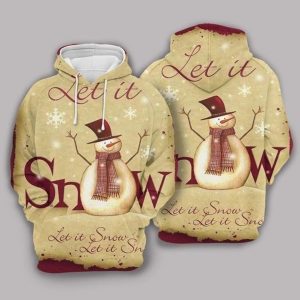 Snowman Khaki High Quality 3D Printed Sublimation Hoodie