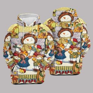 Snowman Multicolor Fashion 3D Printed Sublimation Hoodie