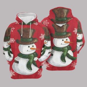 Snowman Red Amazing Design 3D Printed Sublimation Hoodie