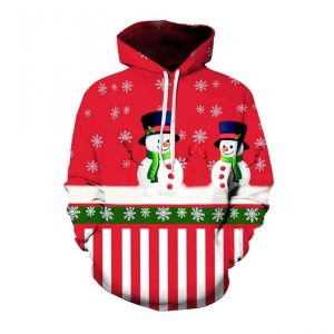 Snowman Red Cute 3D Printed Sublimation Hoodie
