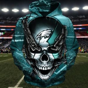 Sport Philadelphia Eagles Nfl  Skull 3D Hoodie